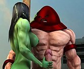 3D Toon Mutant Babe Gets Fucked Hard Outdoors