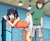 On the tennis court with hentai sex