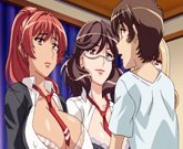 Three big titted hentai babes gets fucked